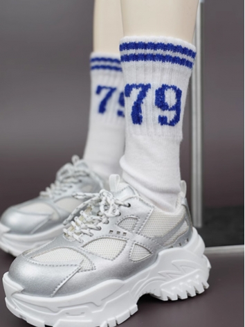 BJD Socks Boy White Numbers...