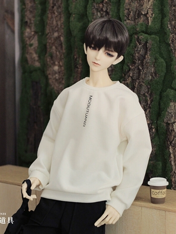BJD Clothes Boy White Round...