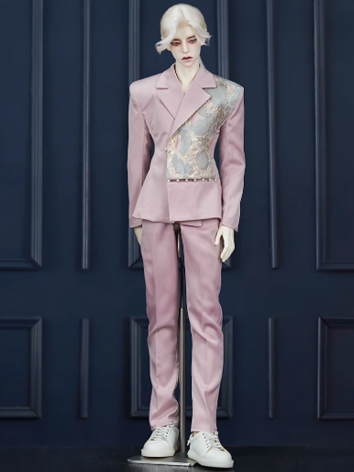 BJD Clothes Boy Gray Pink Coat Pants Suits for ID75 LLT DAD75 Ball-jointed Doll