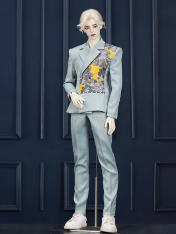 BJD Clothes Boy Light Blue Green Coat Pants Suits for ID75 LLT DAD75 Ball-jointed Doll