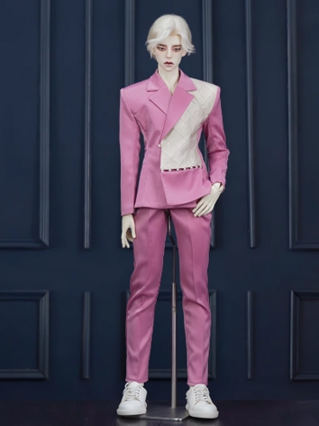 BJD Clothes Boy Rose Red Coat Pants Suits for ID75 LLT DAD75 Ball-jointed Doll