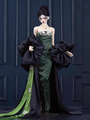 BJD Clothes Girl Boy Green Black Strapless Dress Set for MSD SDGR SD16 SD17 FL65 POPO68 Ball-jointed Doll