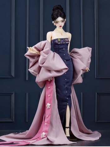 BJD Clothes Girl Boy Navy Blue Pink Strapless Dress Set for MSD SDGR SD16 SD17 FL65 POPO68 Ball-jointed Doll